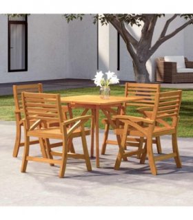 vidaXL 5 Piece Garden Dining Set Solid Wood Acacia