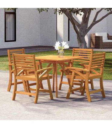 vidaXL 5 Piece Garden Dining Set Solid Wood Acacia