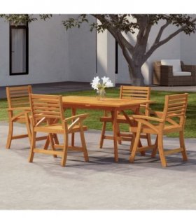 vidaXL 5 Piece Garden Dining Set Solid Wood Acacia