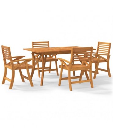 vidaXL 5 Piece Garden Dining Set Solid Wood Acacia