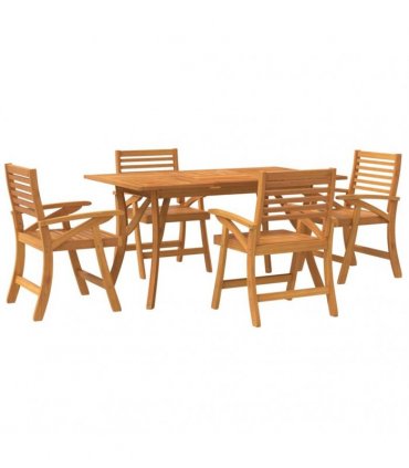 vidaXL 5 Piece Garden Dining Set Solid Wood Acacia