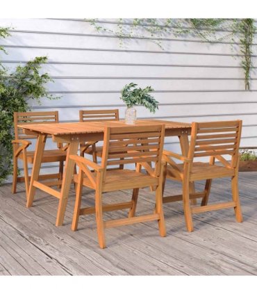 vidaXL 5 Piece Garden Dining Set Solid Wood Acacia