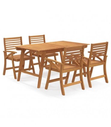 vidaXL 5 Piece Garden Dining Set Solid Wood Acacia