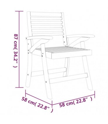 vidaXL Garden Chairs 4 pcs 58x58x87 cm Solid Wood Acacia