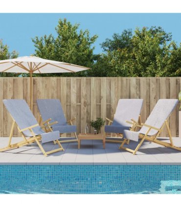 vidaXL Beach Towels 4 pcs Grey 60x135 cm Fabric 400 GSM
