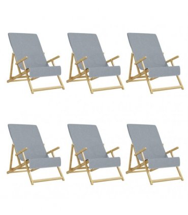 vidaXL Beach Towels 6 pcs Grey 60x135 cm Fabric 400 GSM