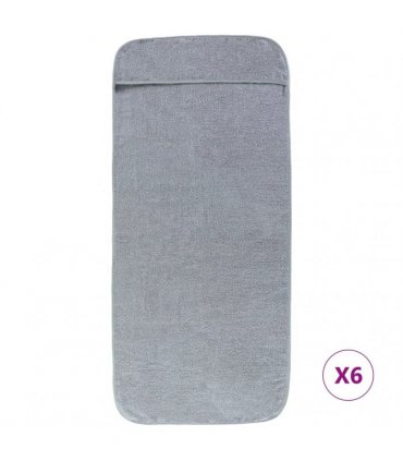 vidaXL Beach Towels 6 pcs Grey 60x135 cm Fabric 400 GSM