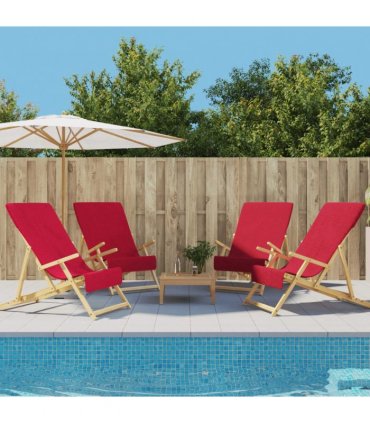 vidaXL Beach Towels 4 pcs Burgundy 60x135 cm Fabric 400 GSM