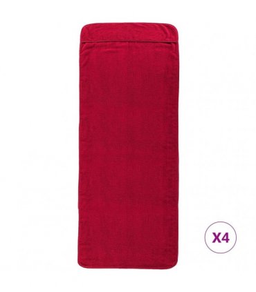 vidaXL Beach Towels 4 pcs Burgundy 60x135 cm Fabric 400 GSM