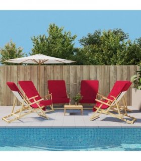 vidaXL Beach Towels 6 pcs Burgundy 60x135 cm Fabric 400 GSM