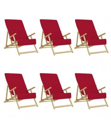 vidaXL Beach Towels 6 pcs Burgundy 60x135 cm Fabric 400 GSM
