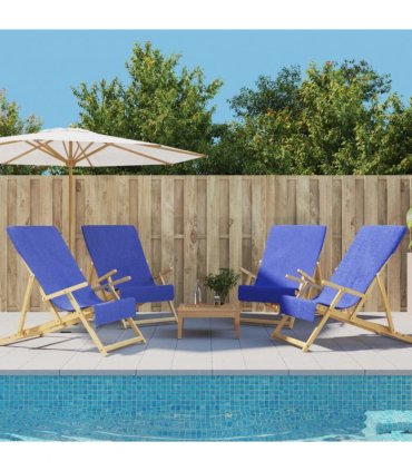 vidaXL Beach Towels 4 pcs Royal Blue 60x135 cm Fabric 400 GSM