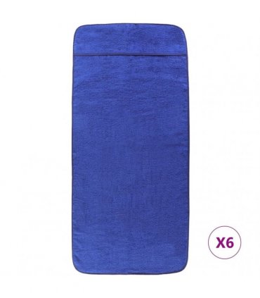 vidaXL Beach Towels 6 pcs Royal Blue 60x135 cm Fabric 400 GSM