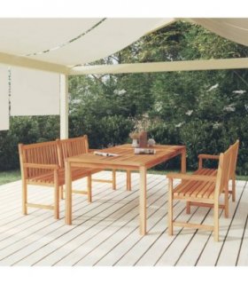 vidaXL 3 Piece Garden Dining Set Solid Wood Teak