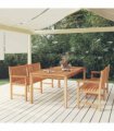 vidaXL 3 Piece Garden Dining Set Solid Wood Teak