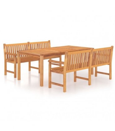 vidaXL 3 Piece Garden Dining Set Solid Wood Teak