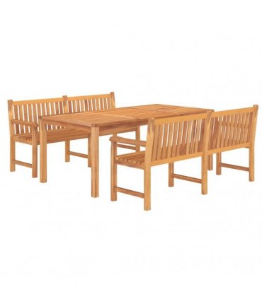 vidaXL 3 Piece Garden Dining Set Solid Wood Teak