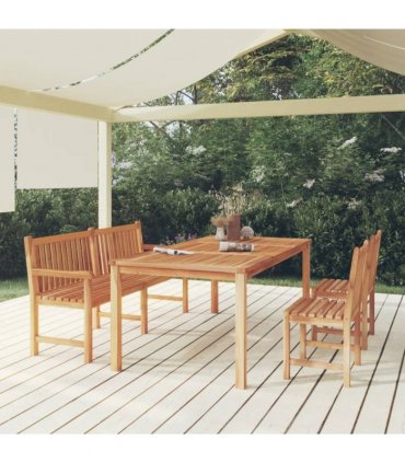 vidaXL 4 Piece Garden Dining Set Solid Wood Teak
