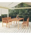 vidaXL 4 Piece Garden Dining Set Solid Wood Teak
