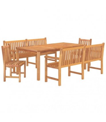 vidaXL 5 Piece Garden Dining Set Solid Wood Teak