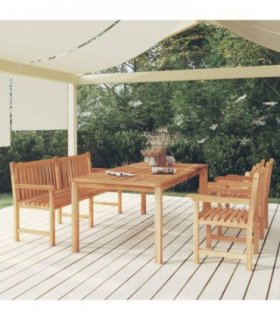vidaXL 4 Piece Garden Dining Set Solid Wood Teak