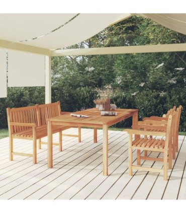 vidaXL 4 Piece Garden Dining Set Solid Wood Teak