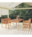 vidaXL 4 Piece Garden Dining Set Solid Wood Teak