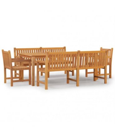 vidaXL 5 Piece Garden Dining Set Solid Wood Teak