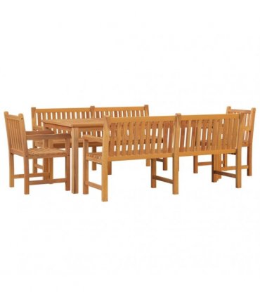 vidaXL 5 Piece Garden Dining Set Solid Wood Teak