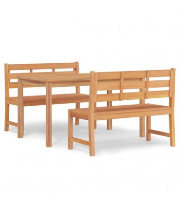 vidaXL 3 Piece Garden Dining Set Solid Wood Teak