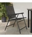 vidaXL Folding Chairs 4 pcs Melange Grey Steel and Textilene