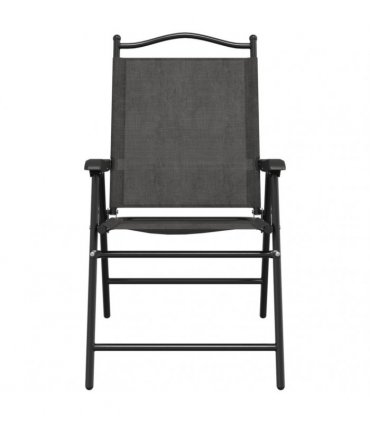 vidaXL Folding Chairs 4 pcs Melange Grey Steel and Textilene