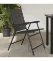 vidaXL Folding Chairs 8 pcs Melange Grey Steel and Textilene