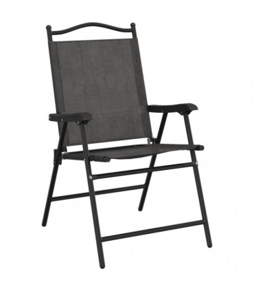 vidaXL Folding Chairs 8 pcs Melange Grey Steel and Textilene
