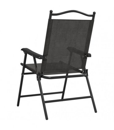 vidaXL Folding Chairs 8 pcs Melange Grey Steel and Textilene