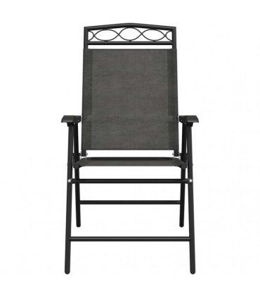 vidaXL Folding Chairs 8 pcs Melange Grey Steel and Textilene