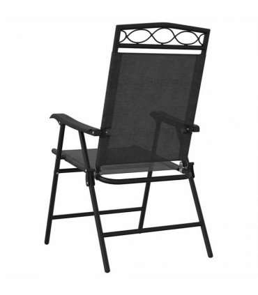 vidaXL Folding Chairs 8 pcs Melange Grey Steel and Textilene