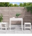 vidaXL 3 Piece Garden Bistro Set White Solid Wood Pine