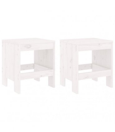 vidaXL 3 Piece Garden Bistro Set White Solid Wood Pine