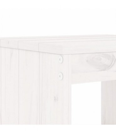vidaXL 3 Piece Garden Bistro Set White Solid Wood Pine