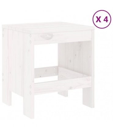 vidaXL 5 Piece Garden Dining Set White Solid Wood Pine