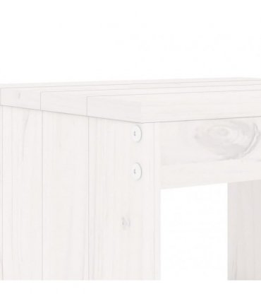 vidaXL 5 Piece Garden Dining Set White Solid Wood Pine