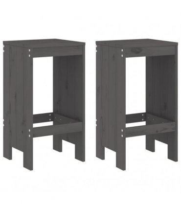 vidaXL 3 Piece Garden Bar Set Grey Solid Wood Pine