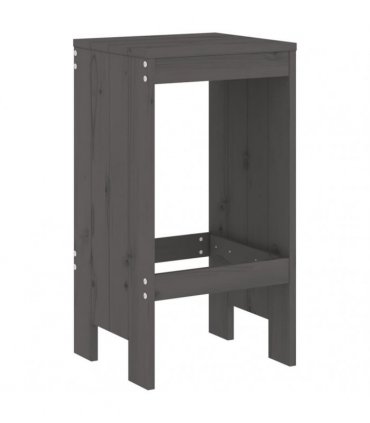 vidaXL 3 Piece Garden Bar Set Grey Solid Wood Pine