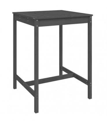 vidaXL 3 Piece Garden Bar Set Grey Solid Wood Pine