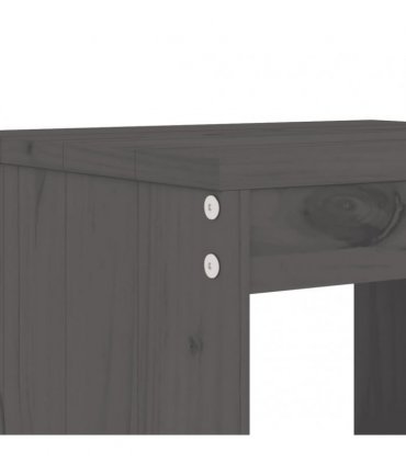 vidaXL 3 Piece Garden Bar Set Grey Solid Wood Pine