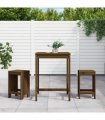 vidaXL 3 Piece Garden Bar Set Honey Brown Solid Wood Pine