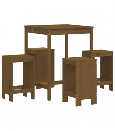 vidaXL 5 Piece Garden Bar Set Honey Brown Solid Wood Pine