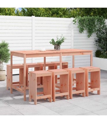 vidaXL 9 Piece Garden Bar Set Solid Wood Douglas