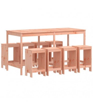 vidaXL 9 Piece Garden Bar Set Solid Wood Douglas